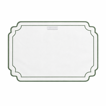 Tovagliette  Ricamate Verde/Avorio Disegno Bamboo Double Idrorepellente