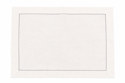 Tovaglietta Ricamata Avorio/Grigio Idrorepellente