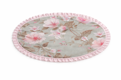 Tovaglietta Floreale Rosa Con Rouches