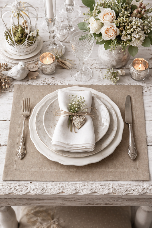 Tovaglietta Lino Beige Rettangolare