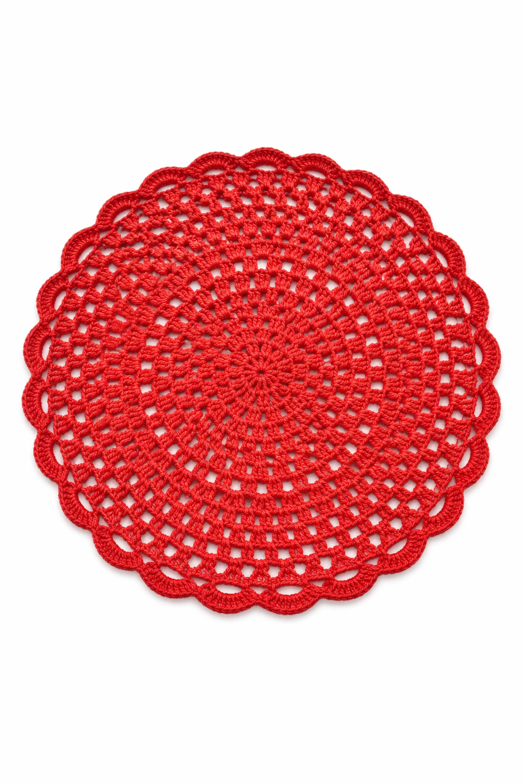 Sottopiatto/Centrino Uncinetto Rosso