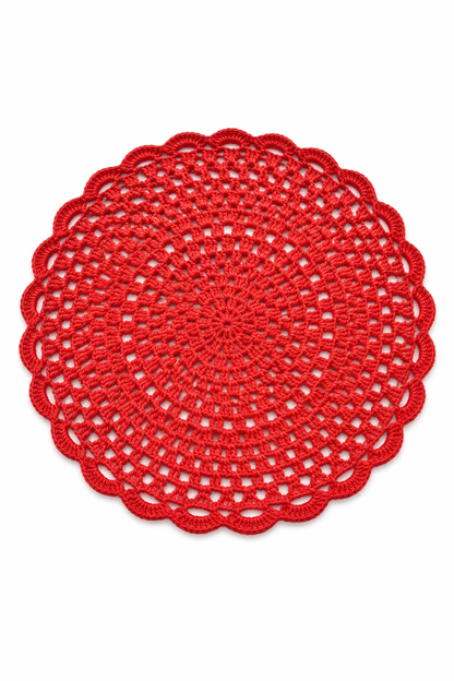 Sottopiatto/Centrino Uncinetto Rosso