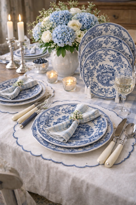 Servizio Piatti Inglese Blu