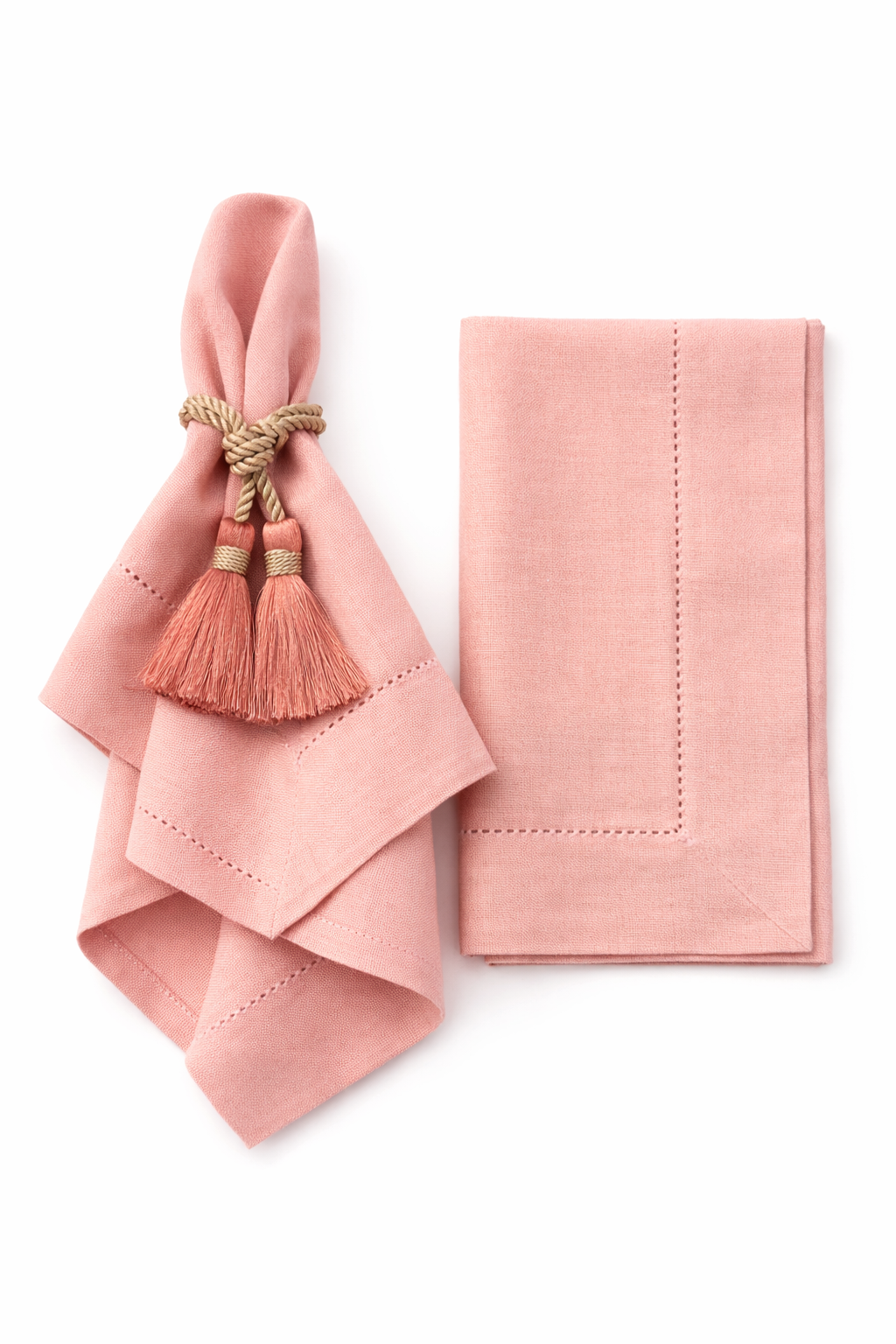 Tovagliolo Rosa Con Orlo A Giorno