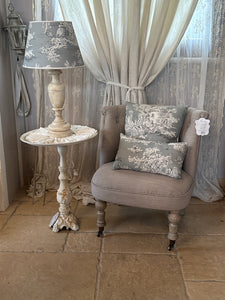 Paralume A Cono In Toile De Jouy Grigio