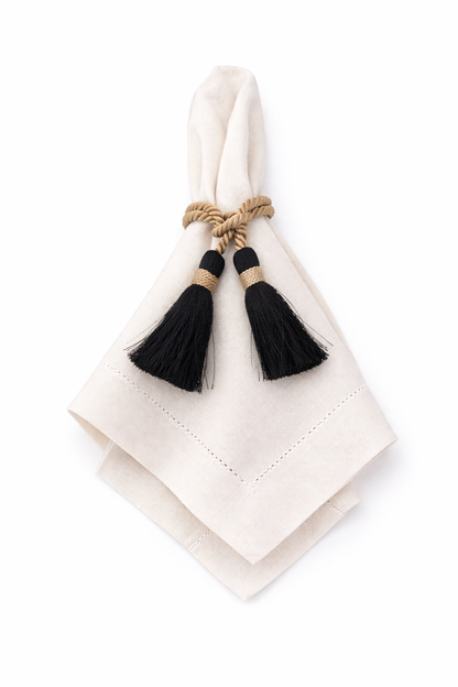Nappina Lega Tovagliolo Nero/Beige