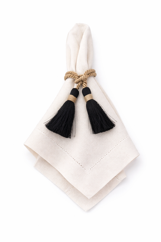 Nappina Lega Tovagliolo Nero/Beige