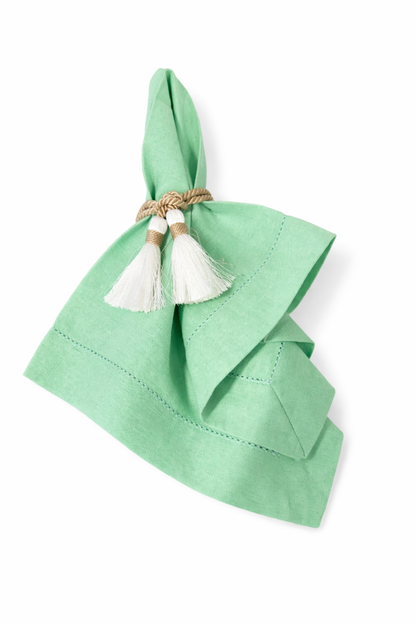 Tovaglio Verde Menta Con Orlo A Giorno