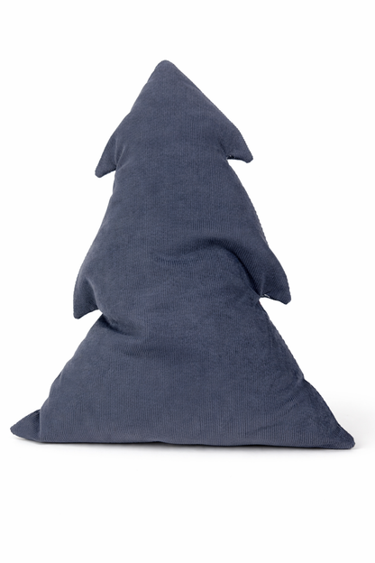 Cuscino Tartan Grigio Albero Natale Ricamato HoHoHo