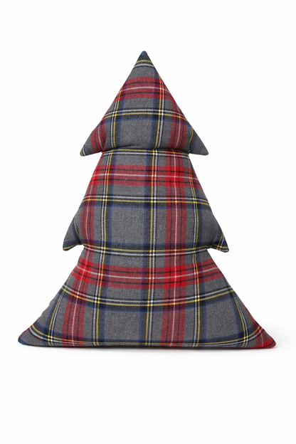 Cuscino Blu Velluto Albero Natale Ricamato Merry Christmas