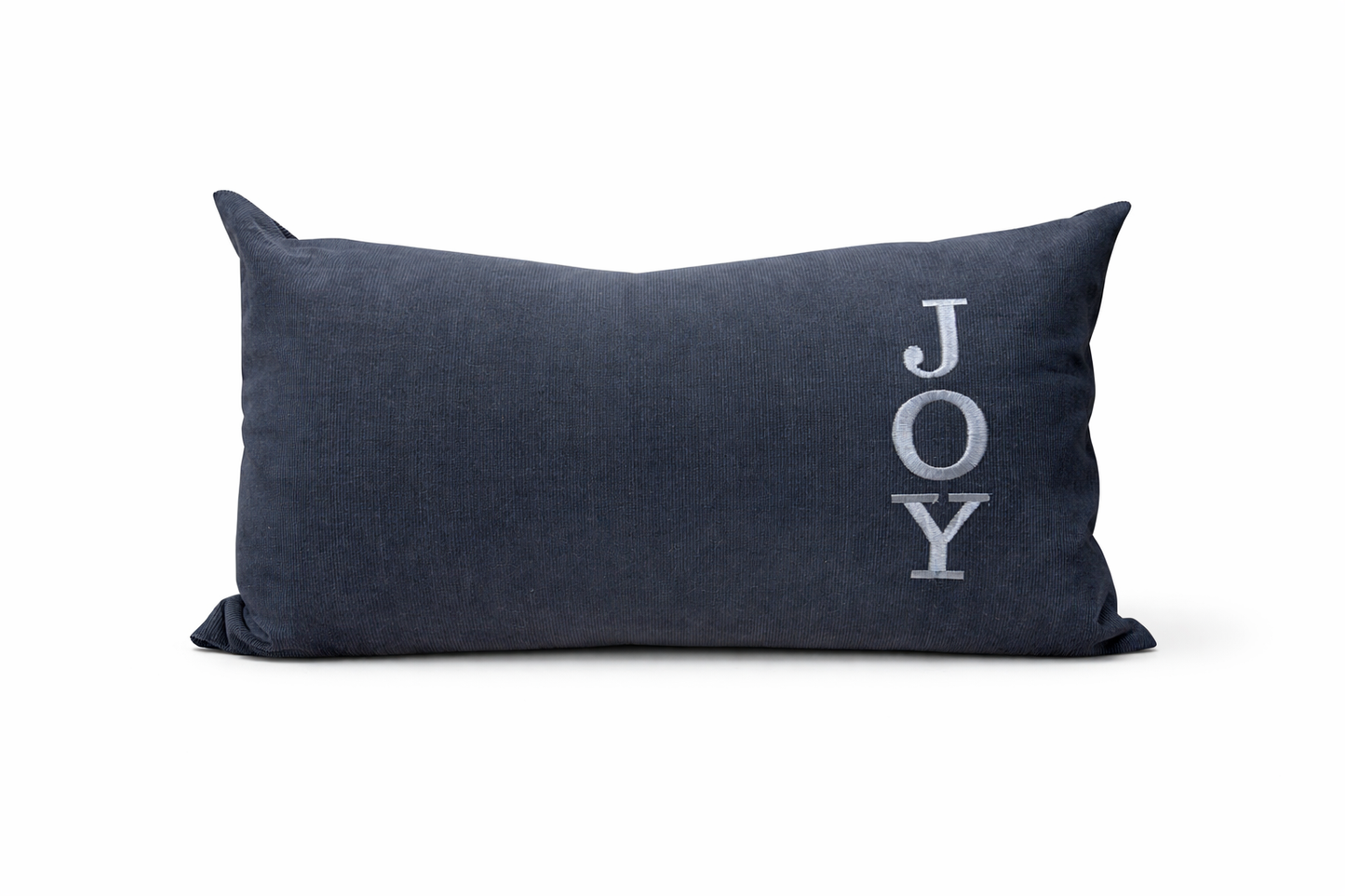 Cuscino Velluto Grigio Rettangolare Con Ricamo Joy