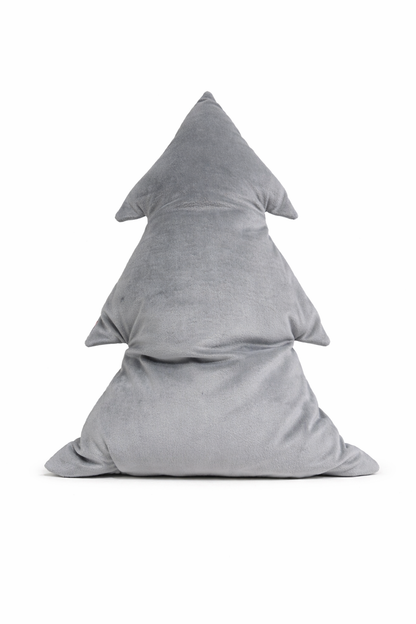 Cuscino Tartan Grigio Albero Natale Ricamato Merry Christmas