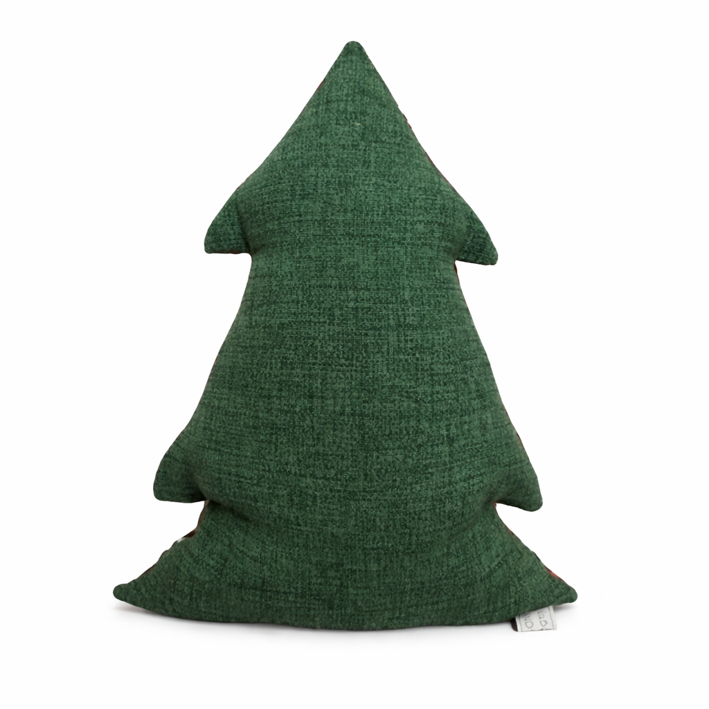 Cuscino Tartan Rosso Albero Natale Ricamato Oro Joy