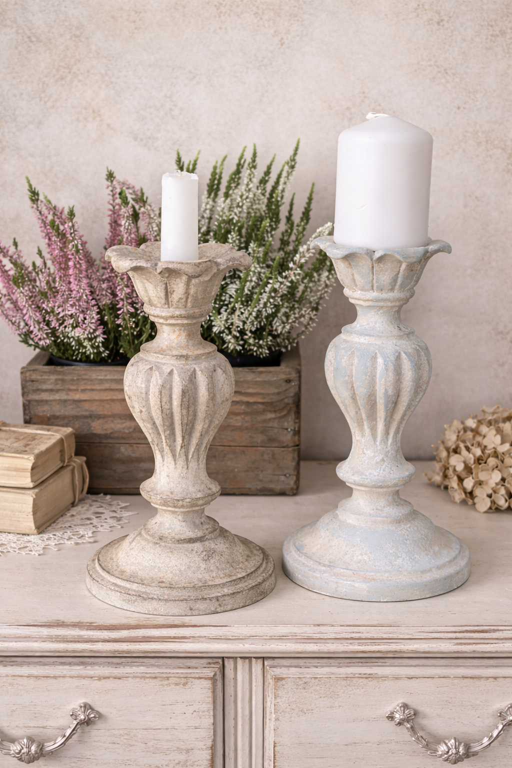 Candelabro Con Intarsi Basso
