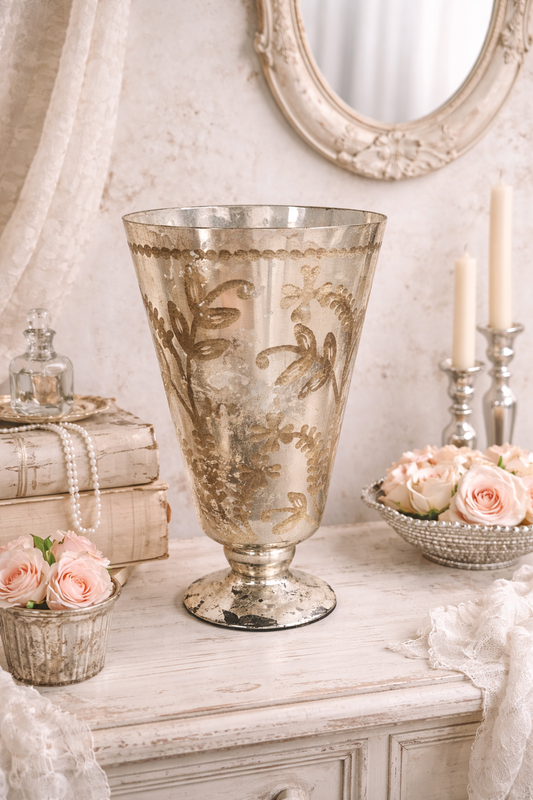 Vaso Argento Anticato Decorato