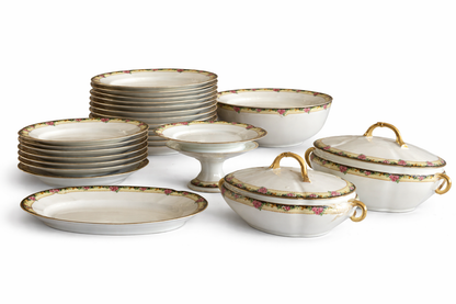 Servizio Piatti Antico Limoges Con Decori Floreali