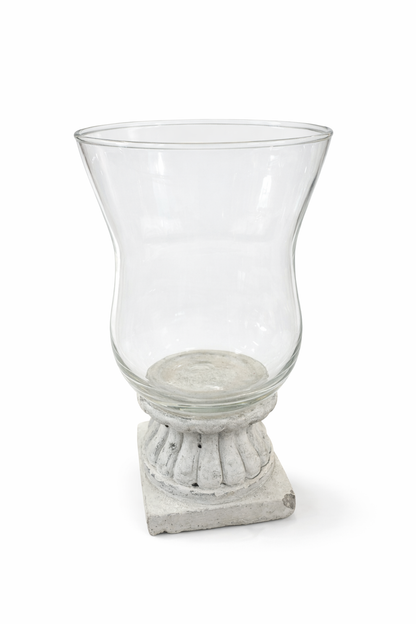 Vaso Porta Fiori Con Base In Cemento