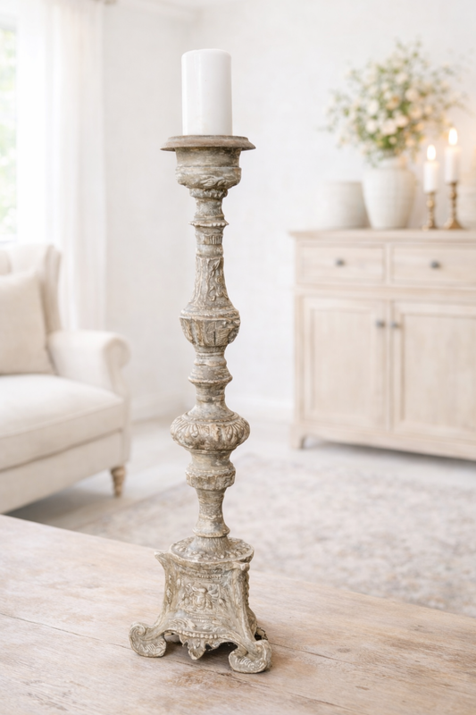Candelabro Anticato In Bronzo