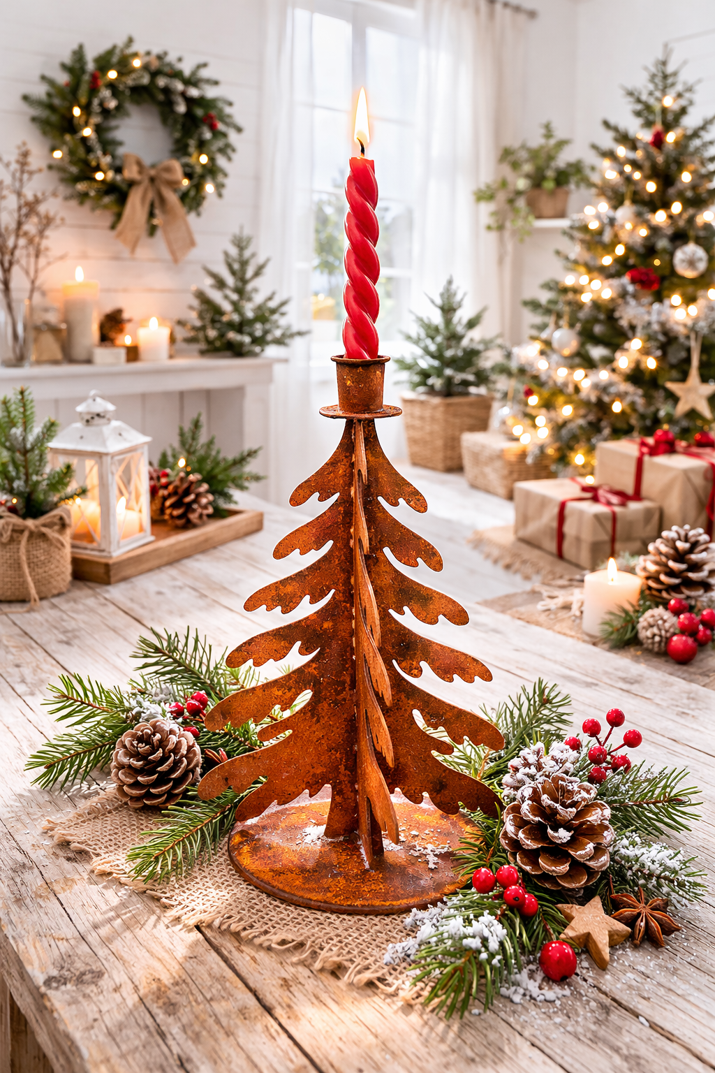 Portacandela Albero Di Natale Corten