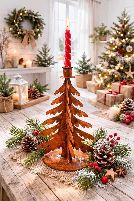 Portacandela Albero Di Natale Corten