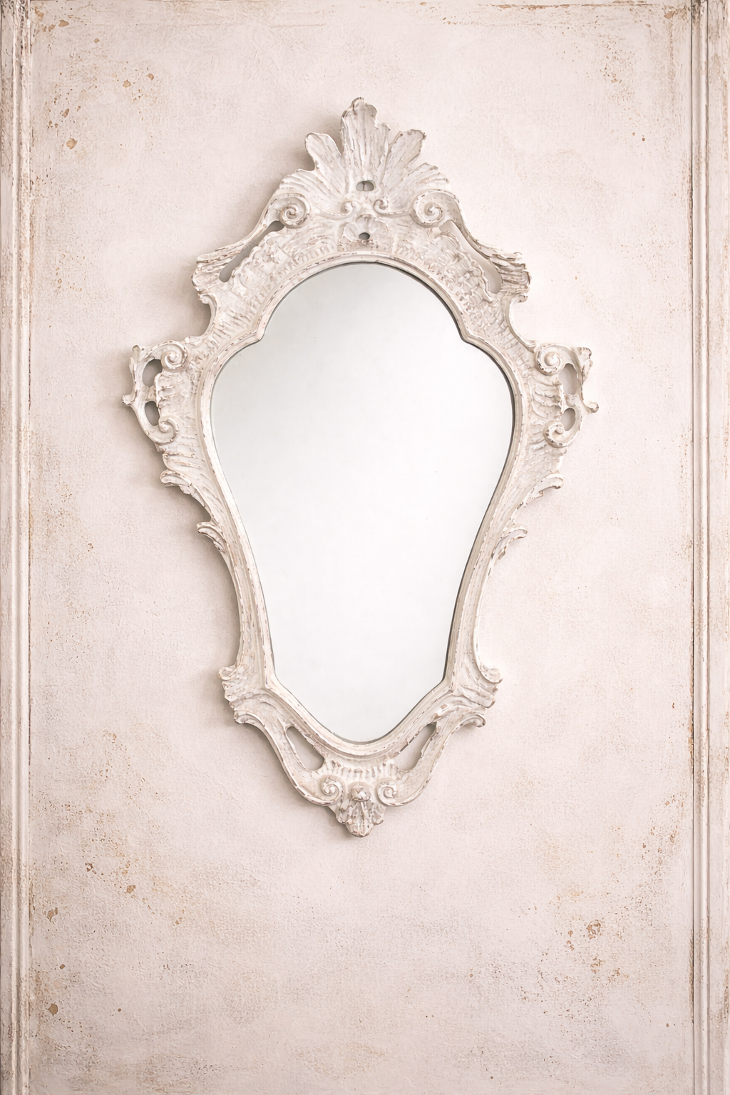 Specchio Decorato Bianco Sfumature Grigie