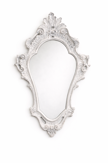 Specchio Decorato Bianco Sfumature Grigie