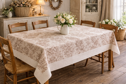 Tovaglia Toile De Jouy Beige e Marrone