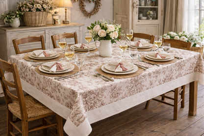 Tovaglia Toile De Jouy Beige e Marrone