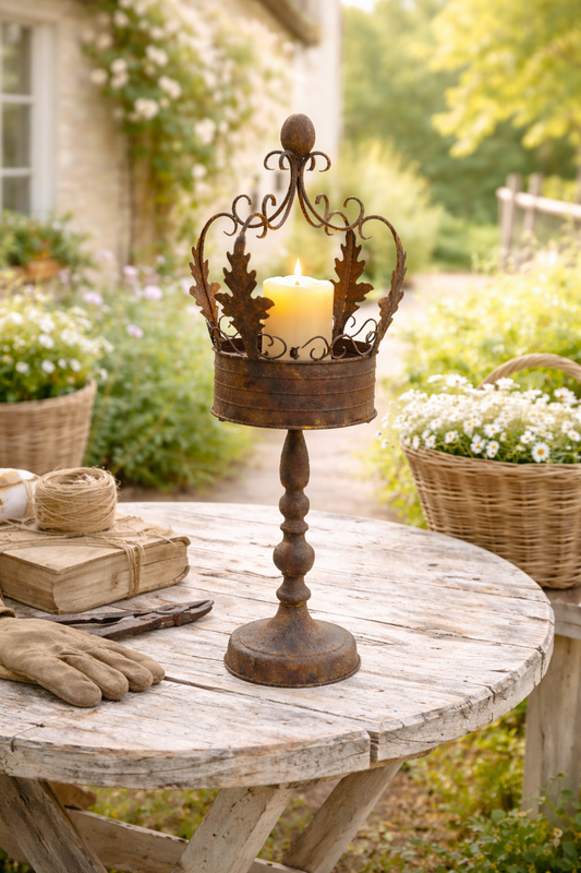 Decoro Corona Con Piedistallo