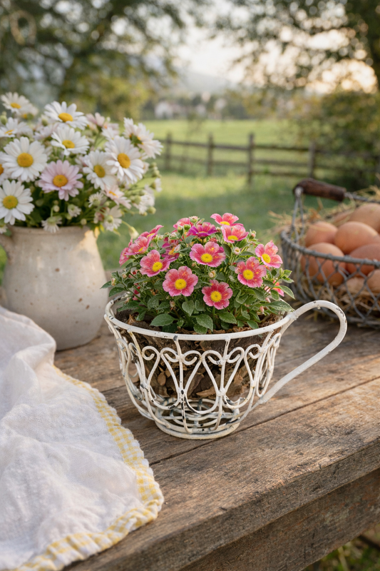 Tazza Decorata Porta Piante