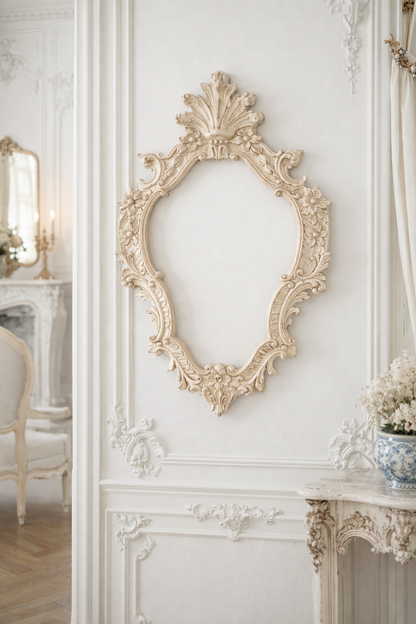 Cornice Con Punta E Decorazione Floreale