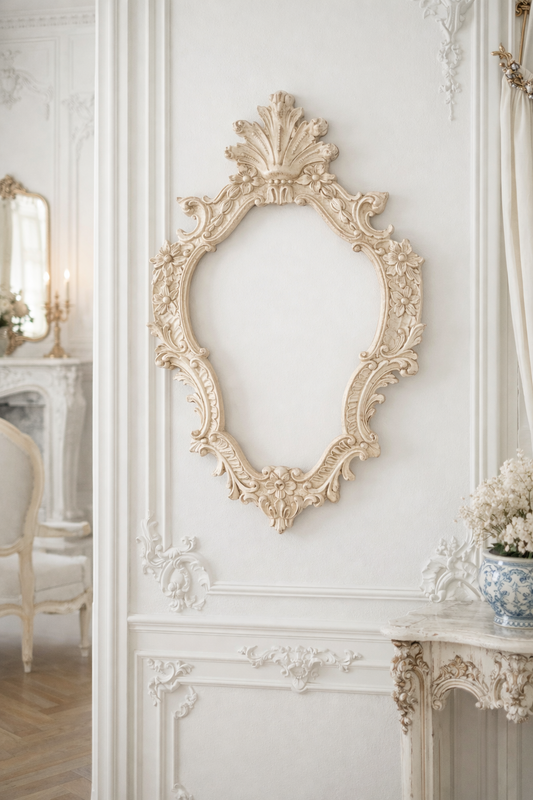 Cornice Con Punta E Decorazione Floreale