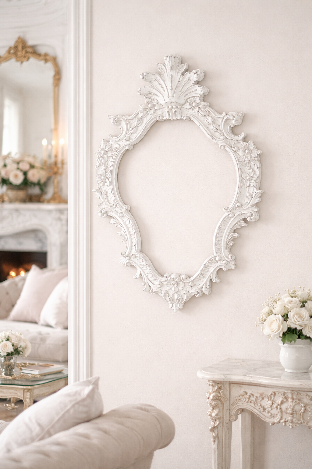 Cornice Con Punta E Decorazione Floreale