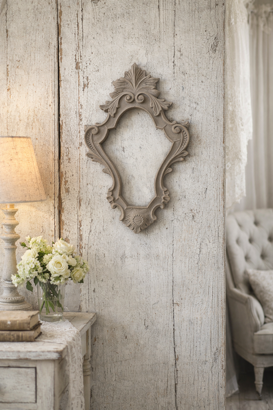 Cornice Con Decori Foglie E Riccioli