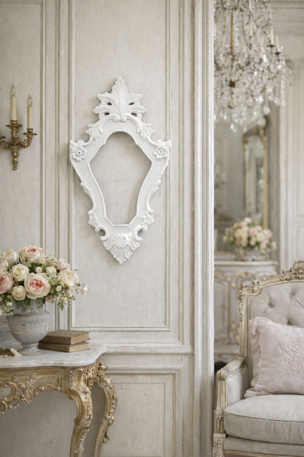 Cornice Con Punta A Foglia E Fiori