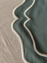 Carica l&#39;immagine nel visualizzatore di Gallery, Tovaglietta Ricamata Azzurro/Bianco Idrorepellente
