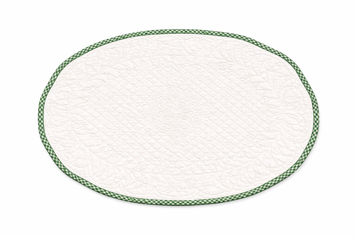 Tovagliette Boutis Americane Ovali Vichy Verde