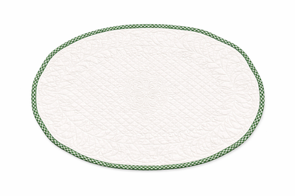 Tovagliette Boutis Americane Ovali Vichy Verde