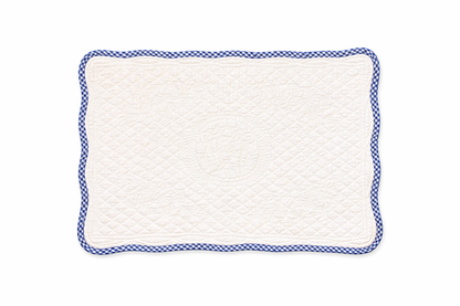 Tovagliette Americane Bastidon  Rettangolare In Boutis Bordo Vichy Blu