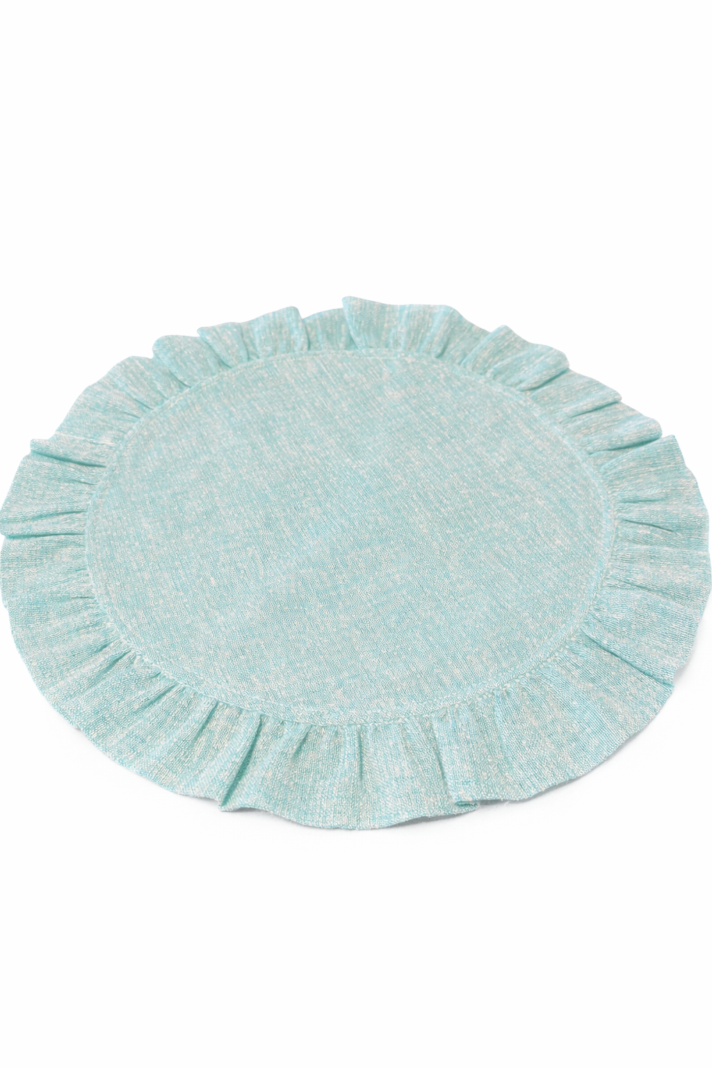 Tovaglietta Rotonda Con Rouches Azzurra