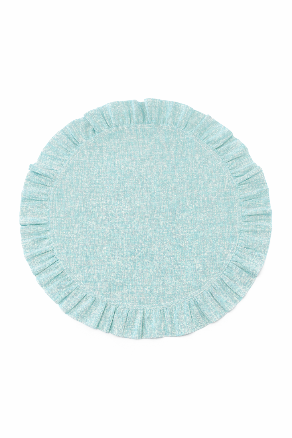 Tovaglietta Rotonda Con Rouches Azzurra