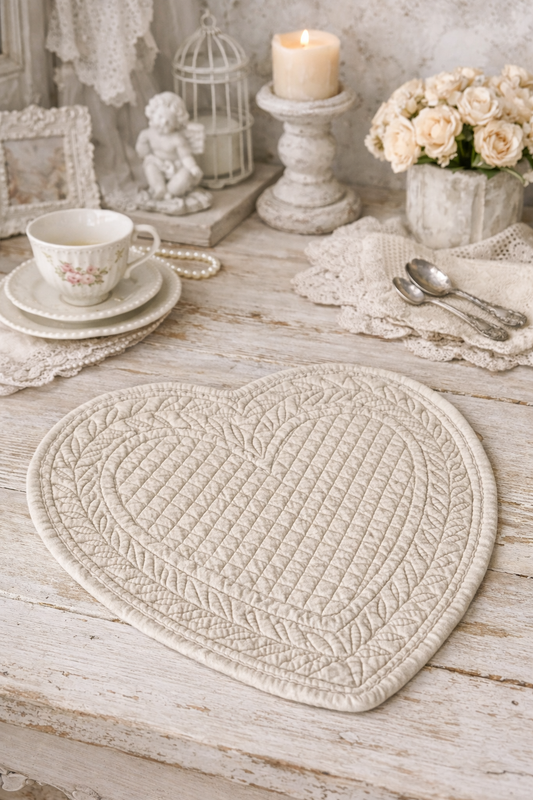 Centrino Boutis A Cuore Tortora