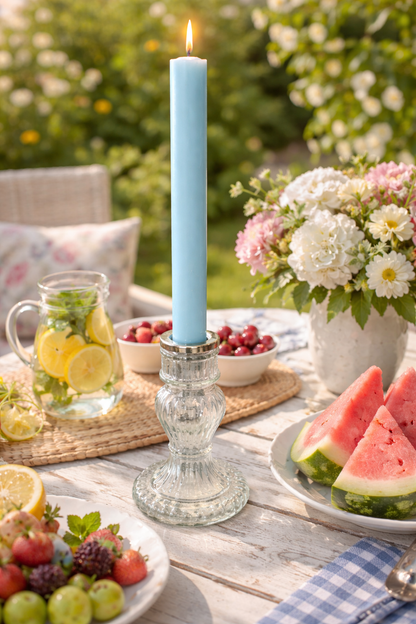 Portacandela Decorato Vetro Trasparente