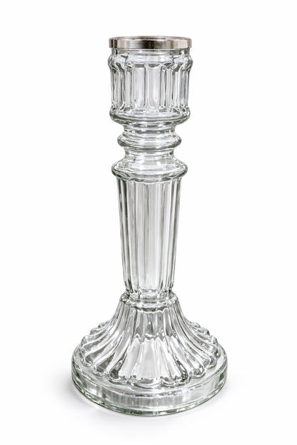 Portacandela Decorato Vetro Trasparente