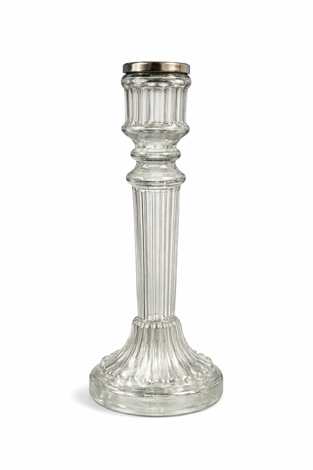 Portacandela Decorato Vetro Trasparente