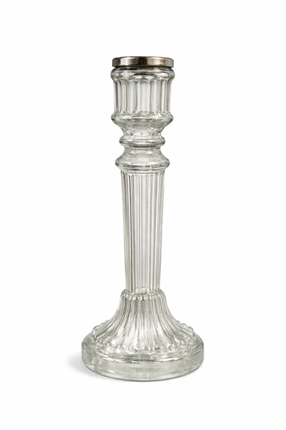 Portacandela Decorato Vetro Trasparente