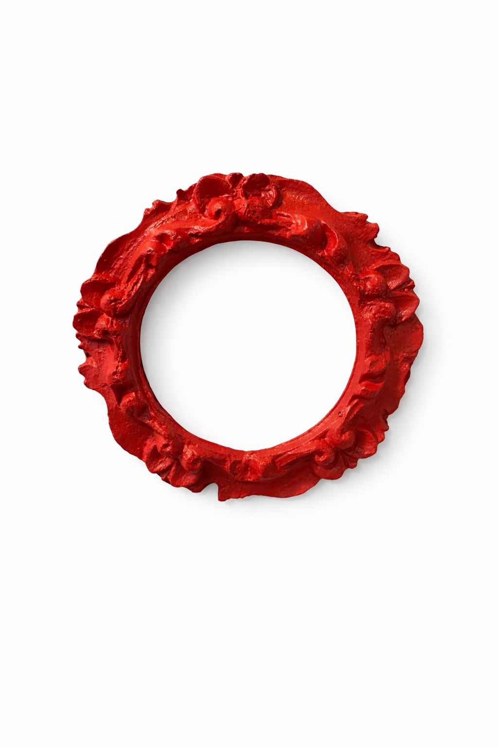 Cornice Rotondo Arancio Con Decori Lavorati