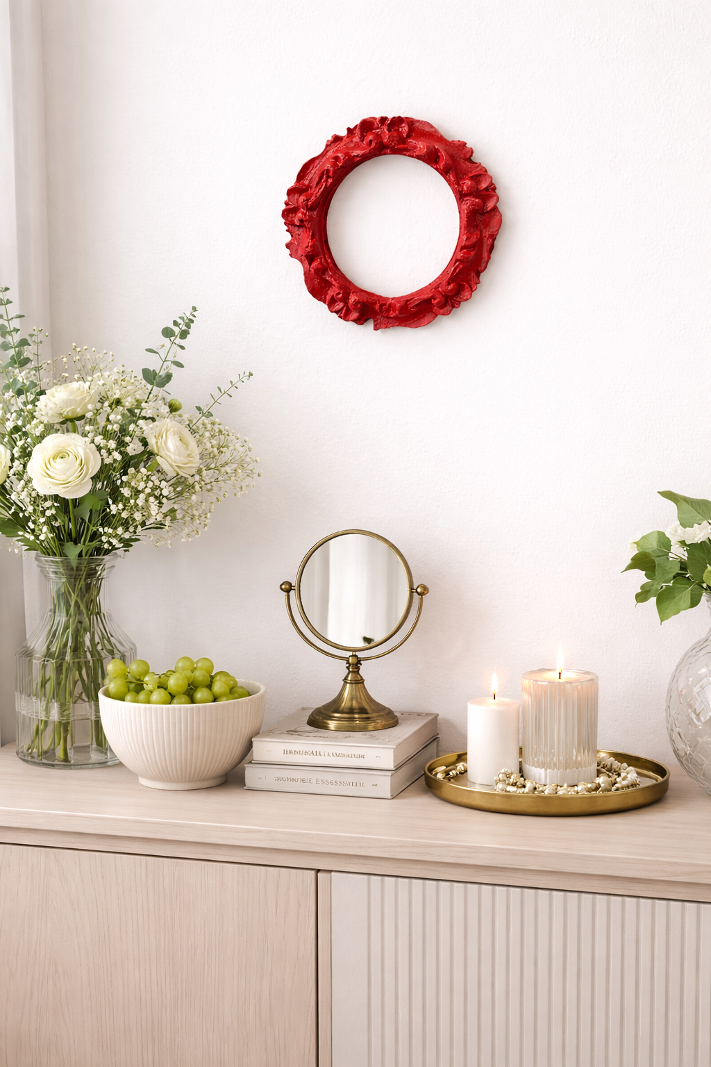 Cornice Rotondo Arancio Con Decori Lavorati