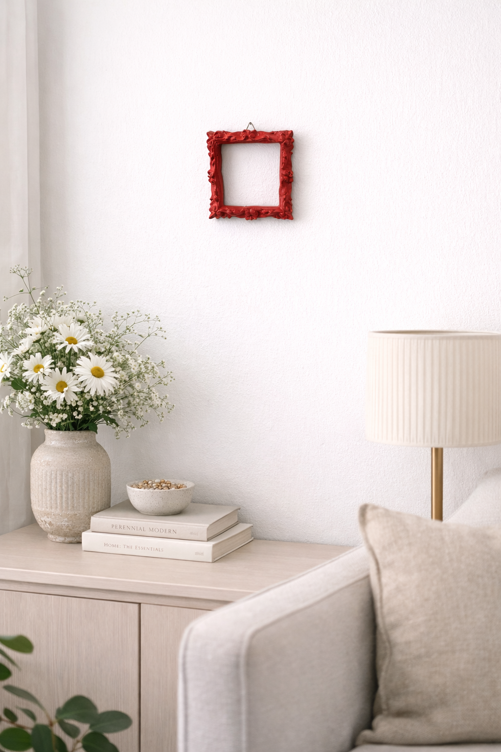 Cornice Quadrata Decori Arancio Corallo
