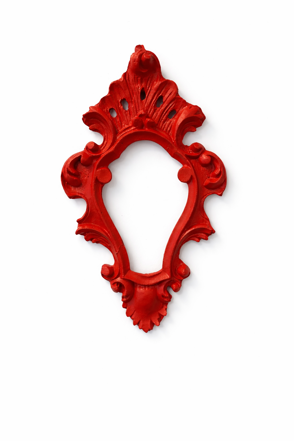 Cornice Con Punta Decorata Arancio Corallo